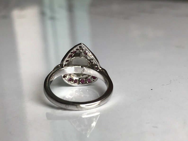 A beautiful combination of ruby and moonstone in 925 sterling silver rings