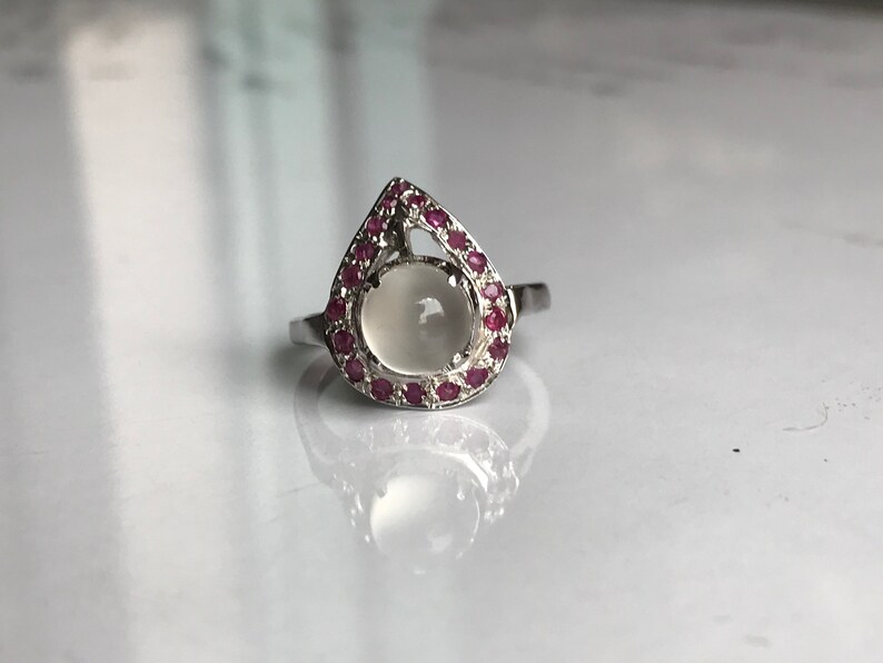 A beautiful combination of ruby and moonstone in 925 sterling silver rings