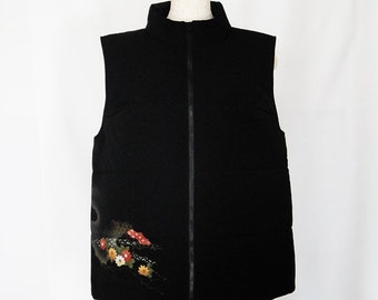 made from Kimono,made from kinsai (gold dyeing) Haori,vest