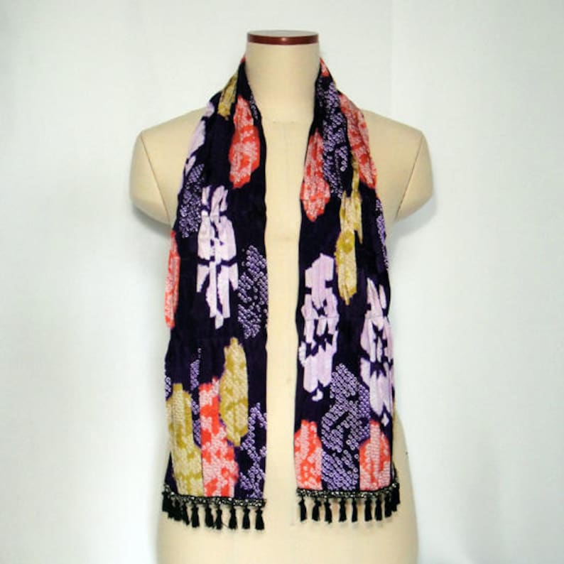 made from haori,vintage kimono,scarf 画像 1