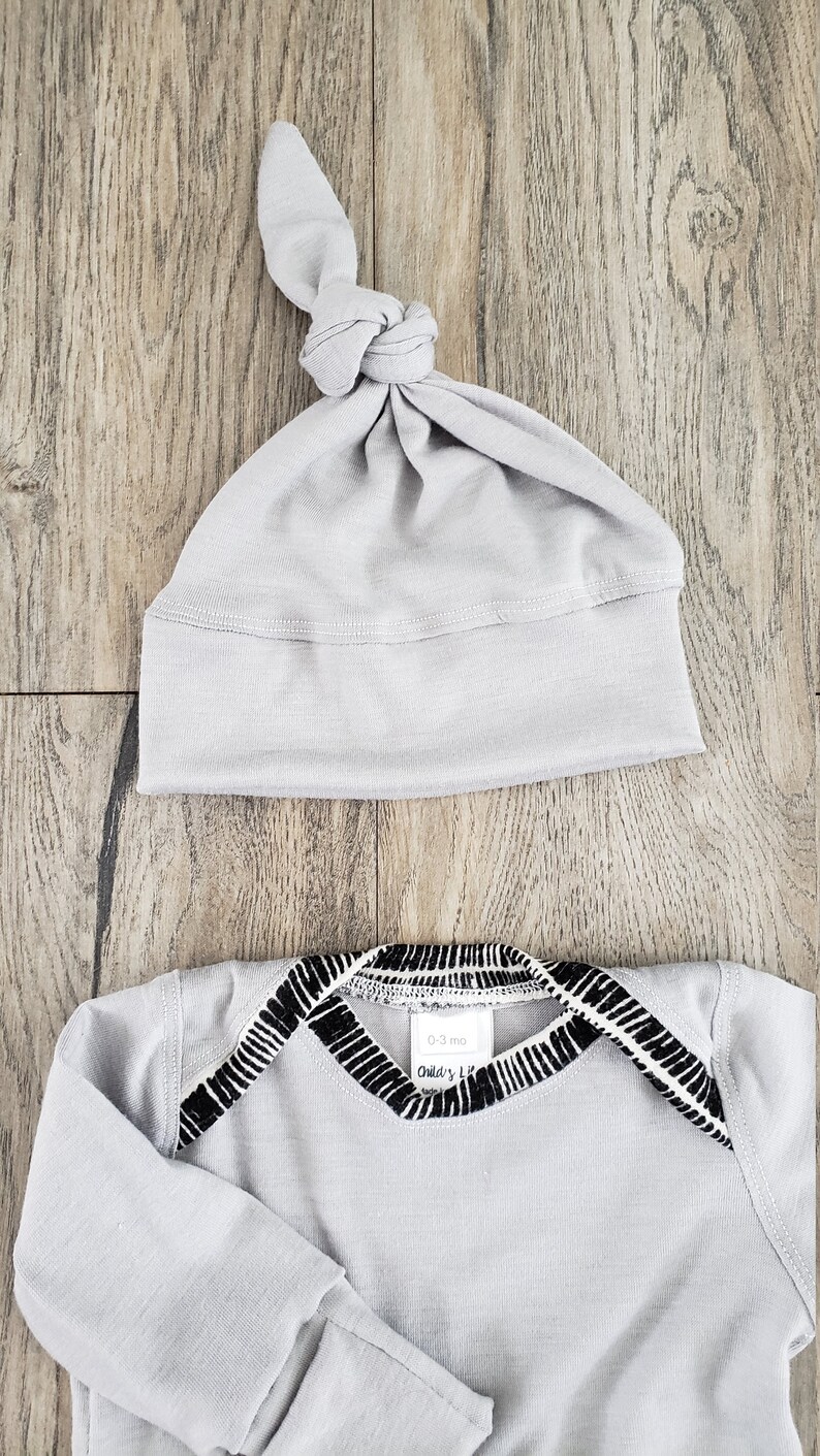 Gray baby boy clothes Baby boy sleep sack Baby boy homecoming gown Baby boy gown and hat set Baby Boy Spring clothes Boy sleep gown