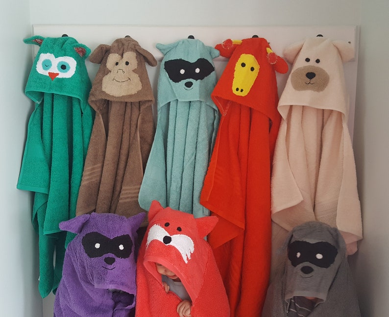 Racoon Hooded towel,hooded animal towel for babies toddlers kids.teal hooded bath towel,childrens birthday gift,PERSONALIZED hooded towel