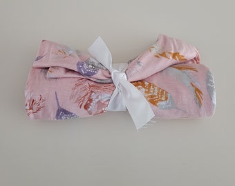 Baby girl swaddle blanket. Stretchy lightweight baby blanket. Pink baby blanket. Baby shower gift. Take home baby girl blanket.