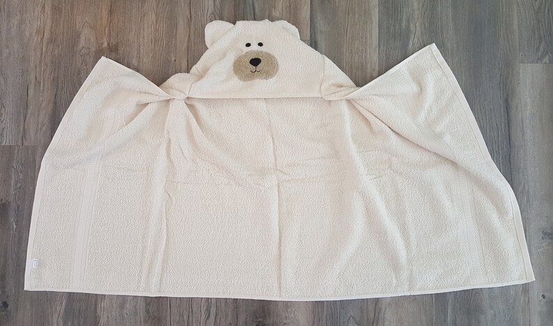 Hooded towel, personalized towel, white polar bear towel,hooded beach towel,hooded bear towel toddler,hooded animal towel,white bear towel image 3