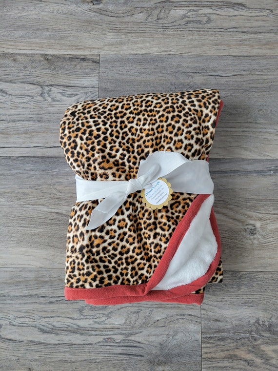 Leopard Print Baby Blanket: Cotton Flannel Minky Fleece UK