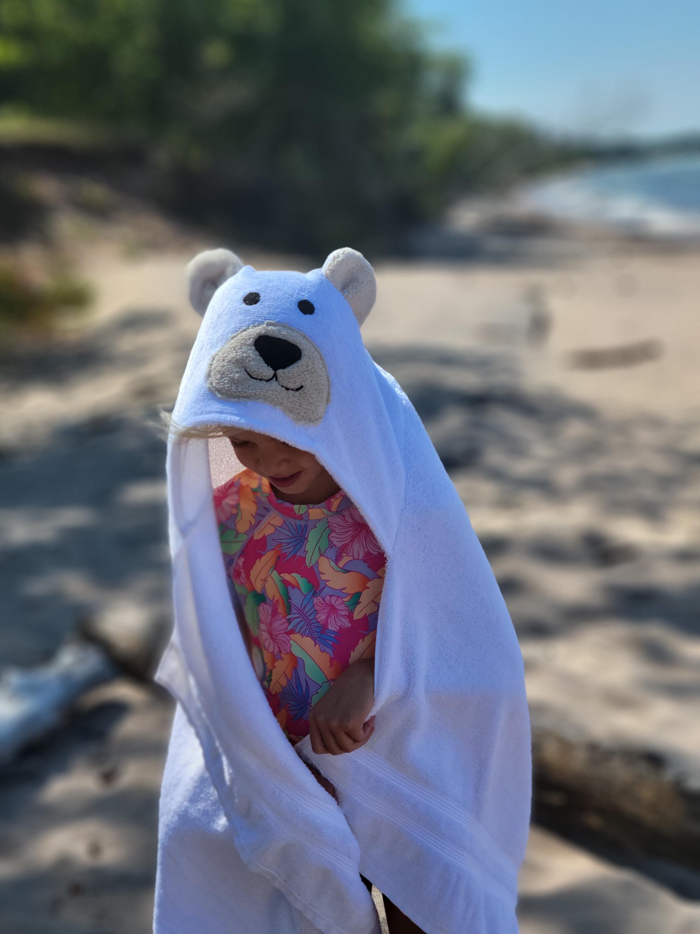 Polar bear blanket with hood sale