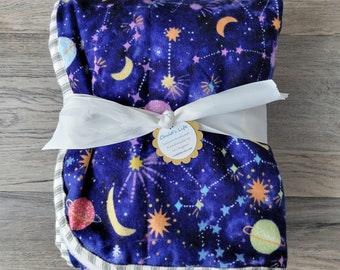 Soft baby blanket. Outer space baby blanket. New baby blanket. Constellation baby blanket. Baby minky blanket. Gender neutral baby blanket.