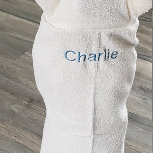 Hooded towel, personalized towel, white polar bear towel,hooded beach towel,hooded bear towel toddler,hooded animal towel,white bear towel image 5