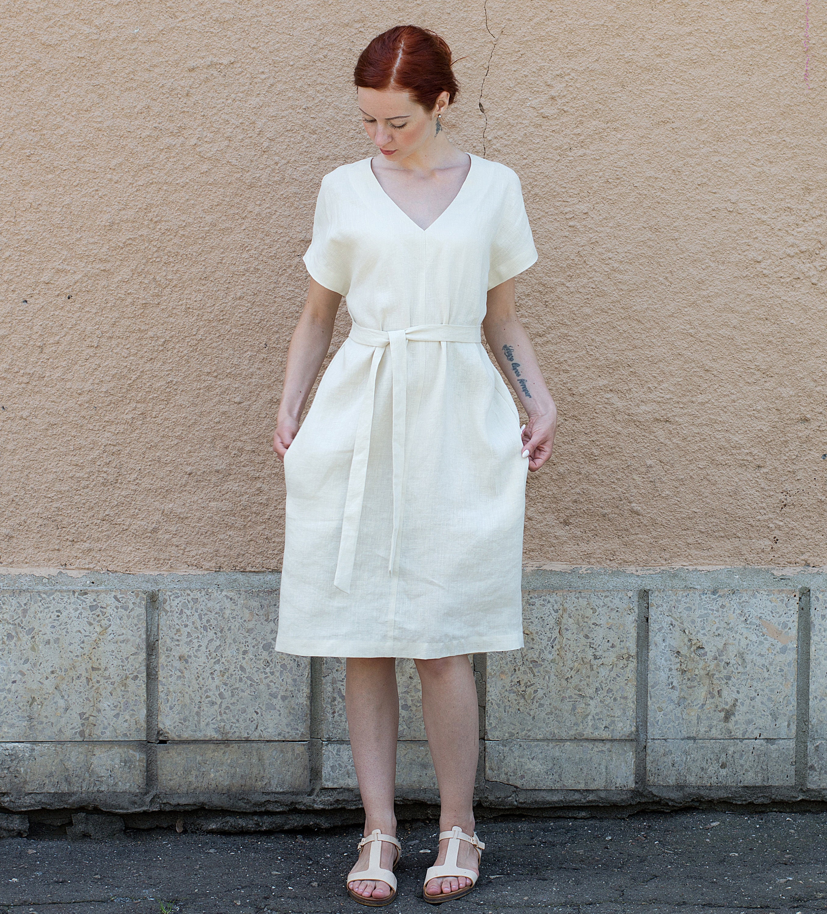 Light Linen Dress Anni/minimalist Style/natural Material/linen - Etsy