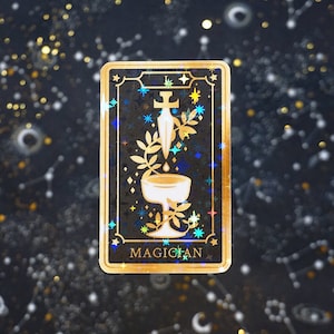 de tarot de magicien | Arcanes majeurs | Stickers holographiques en vinyle Oracle
