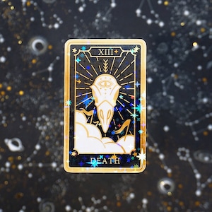 Tod Tarot Karte | Große Arkana | Wahrsagen Holographische Vinyl-Sticker
