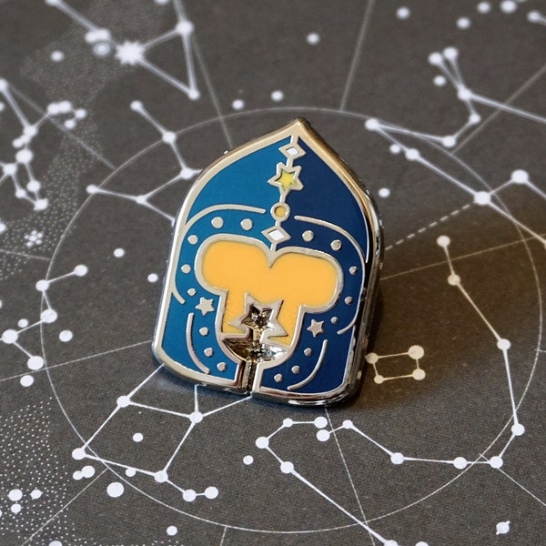 Constellation Helmet | Knight Armour (Stellar Armory) Hard Enamel Pin | Starry Medieval Weapon