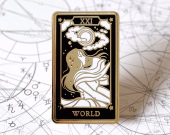 The World Tarot Card | Major Arcana Hard Enamel Pin | Oracle Accessory