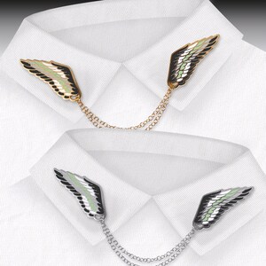 Agender (Proud Angel) | Connected Enamel Pins | Wings Collar Necklace | For LGBTQIA Community