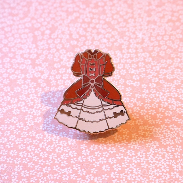 Country Lolita (Versión Roja) / Pin de esmalte duro / Vestido Kawaii japonés Harajuku