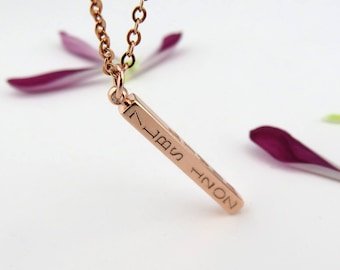 Mothers day gift, Birth Stat Necklace, New Mom Necklace, 4 Sided Bar Necklace, Tiny bar necklace, Newborn Necklace, New mom gift, moms gift