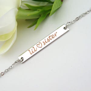 Mama Sgeschenk, Rose Gold oder Silber Bar Halskette, Muttertag, gravierte Halskette, individuelle Namen Bar Halskette, personalisierte Gold Bar Halskette Bild 1