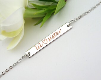 Mom's gift, Rose Gold or Silver Bar Necklace, Mothers day, Engraved Necklace, Customized Name Bar Necklace, Personalized Gold Bar Necklace