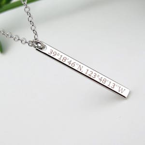 Location Necklace, Coordinates Necklace, Latitude Longitude Necklace, GPS, Custom Coordinates Necklace, VicJewelry image 5