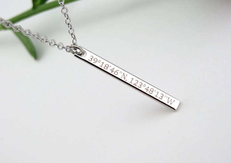 Location Necklace, Coordinates Necklace, Latitude Longitude Necklace, GPS, Custom Coordinates Necklace, VicJewelry image 5