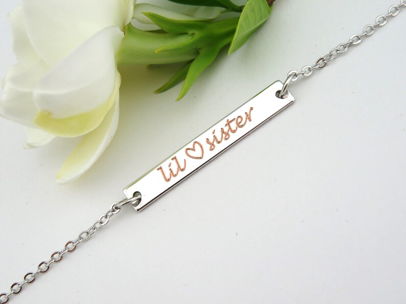 Mom's gift, Rose Gold or Silver Bar Necklace, Mothers day, Engraved Necklace, Customized Name Bar Necklace, Personalized Gold Bar Necklace image 1