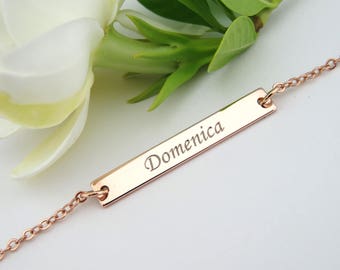 Personalized Bar Necklace, Name Necklace, Custom Bar Necklace, Date Necklace, Gold Bar Necklace, Friendship necklace, Birthday date,