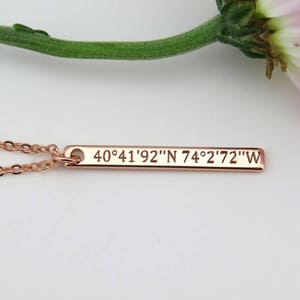 Location Necklace, Coordinates Necklace, Latitude Longitude Necklace, GPS, Custom Coordinates Necklace, VicJewelry image 4