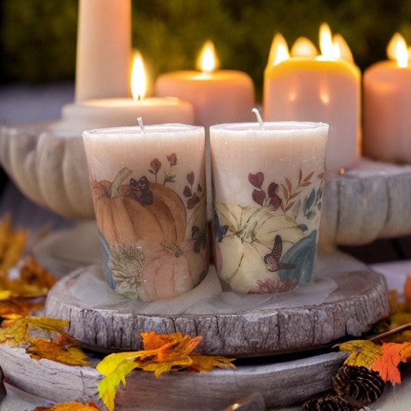 Pink Pillar Candle Etsy