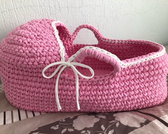 crochet baby doll basket pattern free