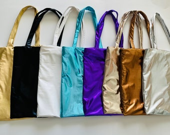 Metallic Tote Bag Bridesmaid bag Gold Metallic Shoulder Bag Shopper Bag for Women Mother’s Day gift Bachelorette Gift Glitter Shopping Bag