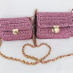 Mini Rosa Metallic Häkeltasche Leder Stricken Glänzend Handtasche Abend Metallic Geldbörse Frauen Crossbody Elegant Umhängetasche Muttertag Geschenk