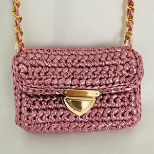 Rosa Metallic Häkeltasche Leder Strick Rosa Glänzend Handtasche Abend Metallic Geldbörse Frauen Crossbody Elegant Schultertasche Muttertag Geschenk