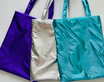 Metallic Tote Bag Bridesmaid bag Gold Metallic Shoulder Bag Shopper Bag for Women Mother’s Day gift Bachelorette Gift Glitter Shopping Bag