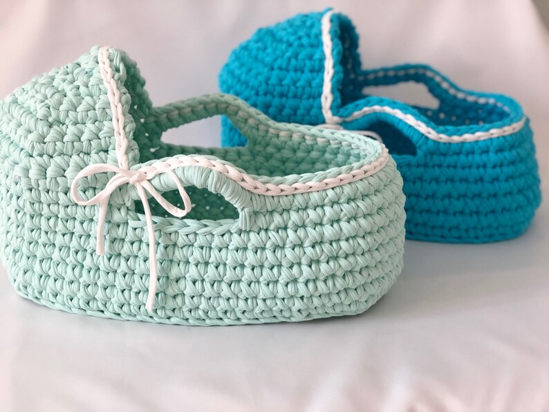 Crochet doll basket Baby doll moses basket Baby doll Etsy