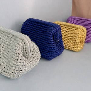 Gehäkelte Metallic-Geldbörse, Metallic-Clutch-Tasche, Metallic-Handtasche, gestrickte Wolkentasche, handgewebte Tasche, perfekt für Abendveranstaltungen und Partys