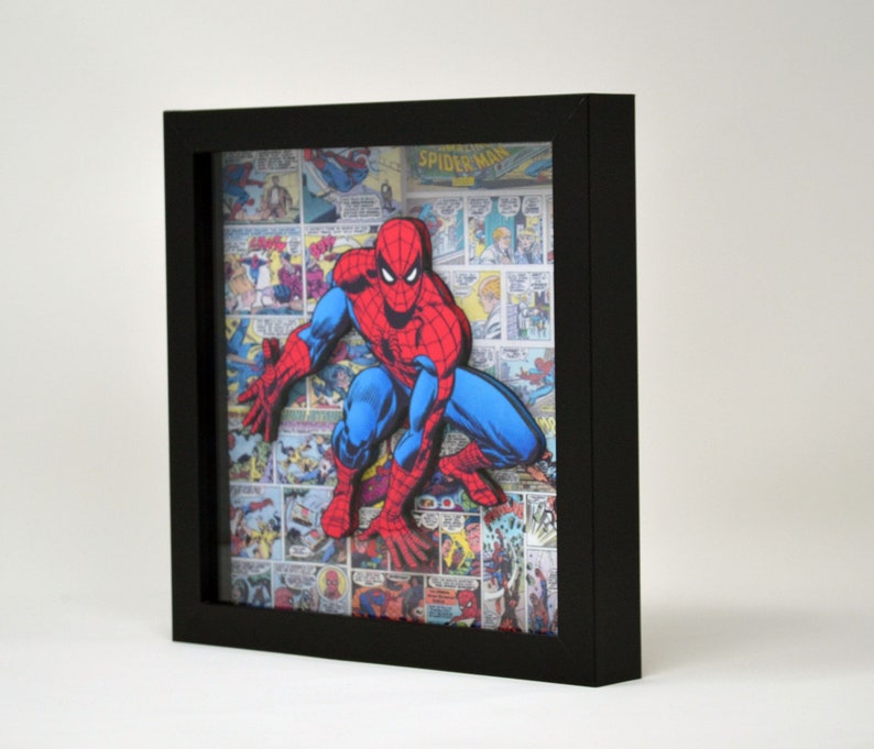 Spiderman 3D Comic Book Shadow Box Decor | Etsy Australia Spiderman 3D Comic Book Shadow Box Decor | Etsy Australia