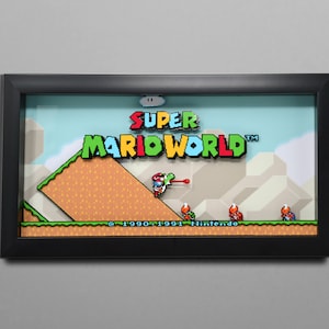 Super Mario World Video Game Shadow Box Wall Art