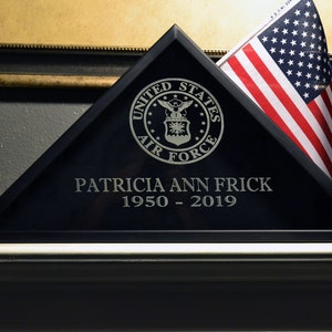 Personalized Custom Made Military Burial Flag Display Case