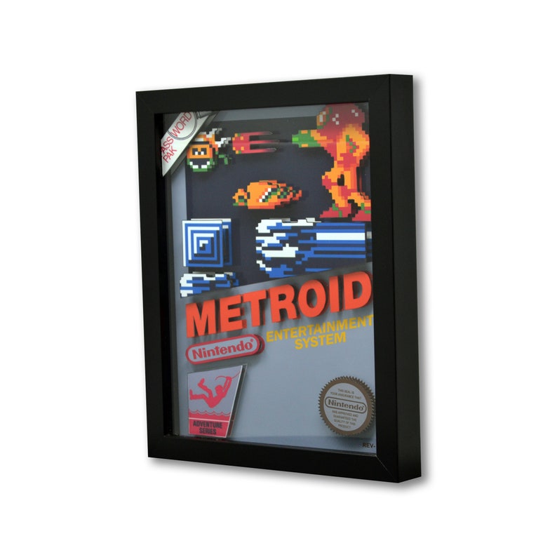 Metroid Video Game Cover Shadow Box Wall Art Etsy