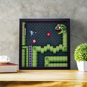 Mega Man 3D Video Game Shadow Box Decor