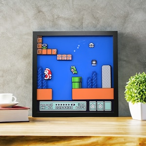 Super Mario Bros Video Game Shadow Box Decor