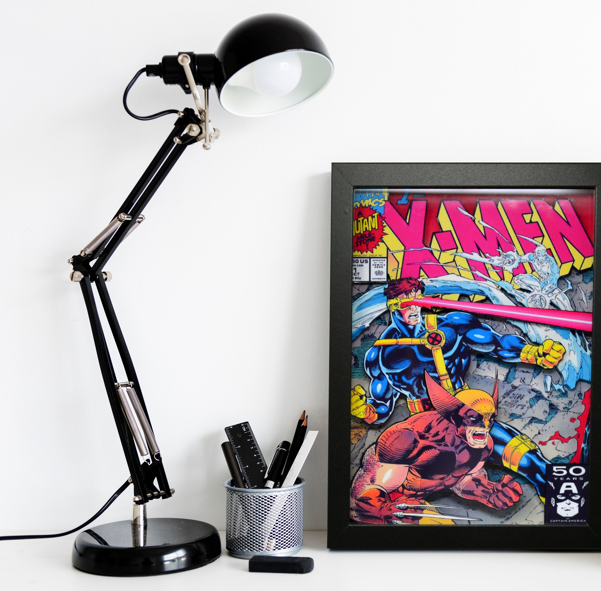 X Men Comic Book Cover Shadow Box Wall Art, Wolverine, Cyclops