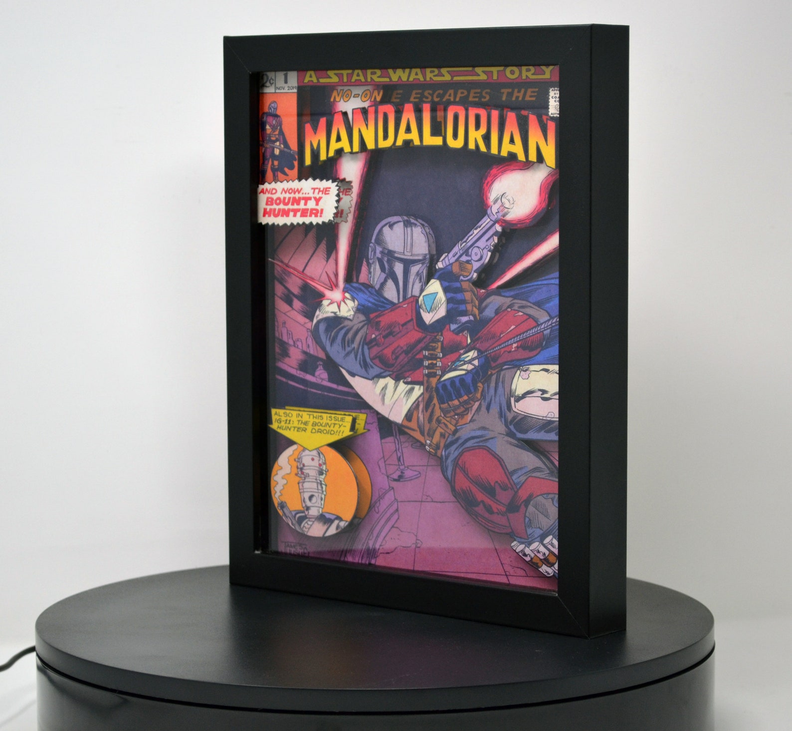 Mandalorian 3D Comic Book Cover Shadow Box Decor Etsy