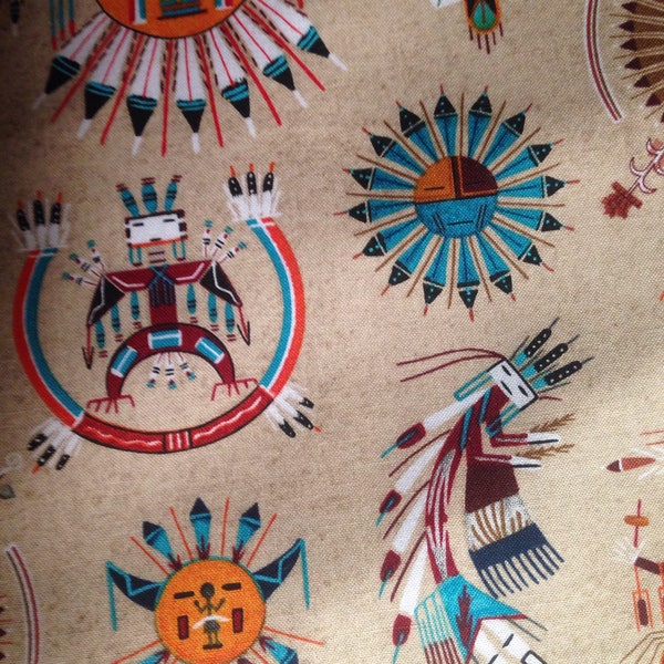 Fabric in a Navajo Sandpainting  Design