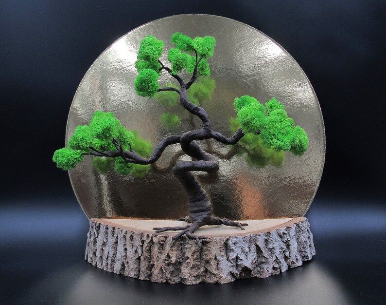 Artificial Bonsai tree preserved moss 8 inches bonsai Etsy