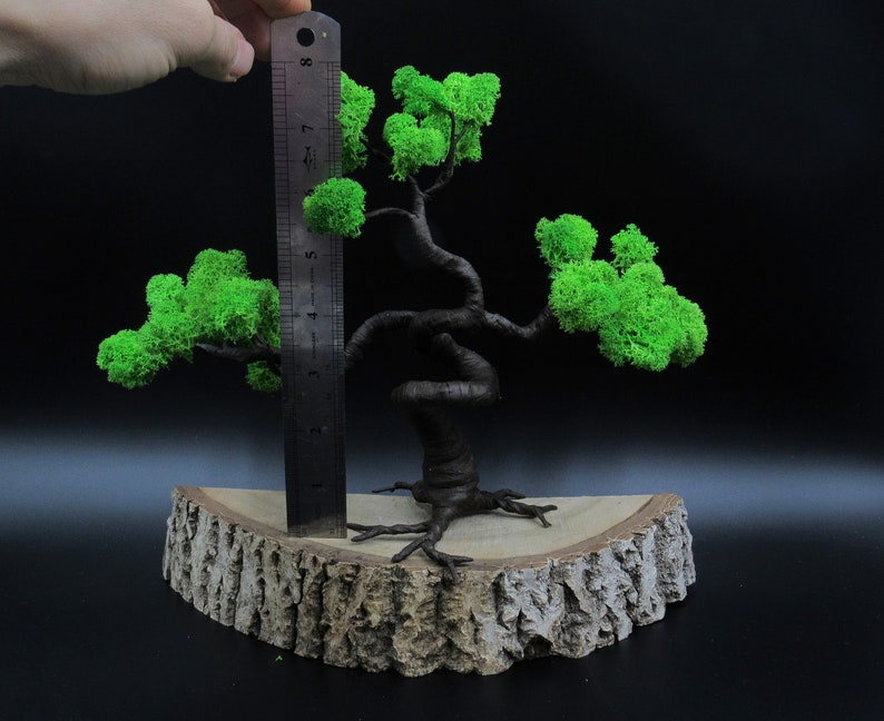 Artificial Bonsai tree preserved moss 8 inches bonsai Etsy
