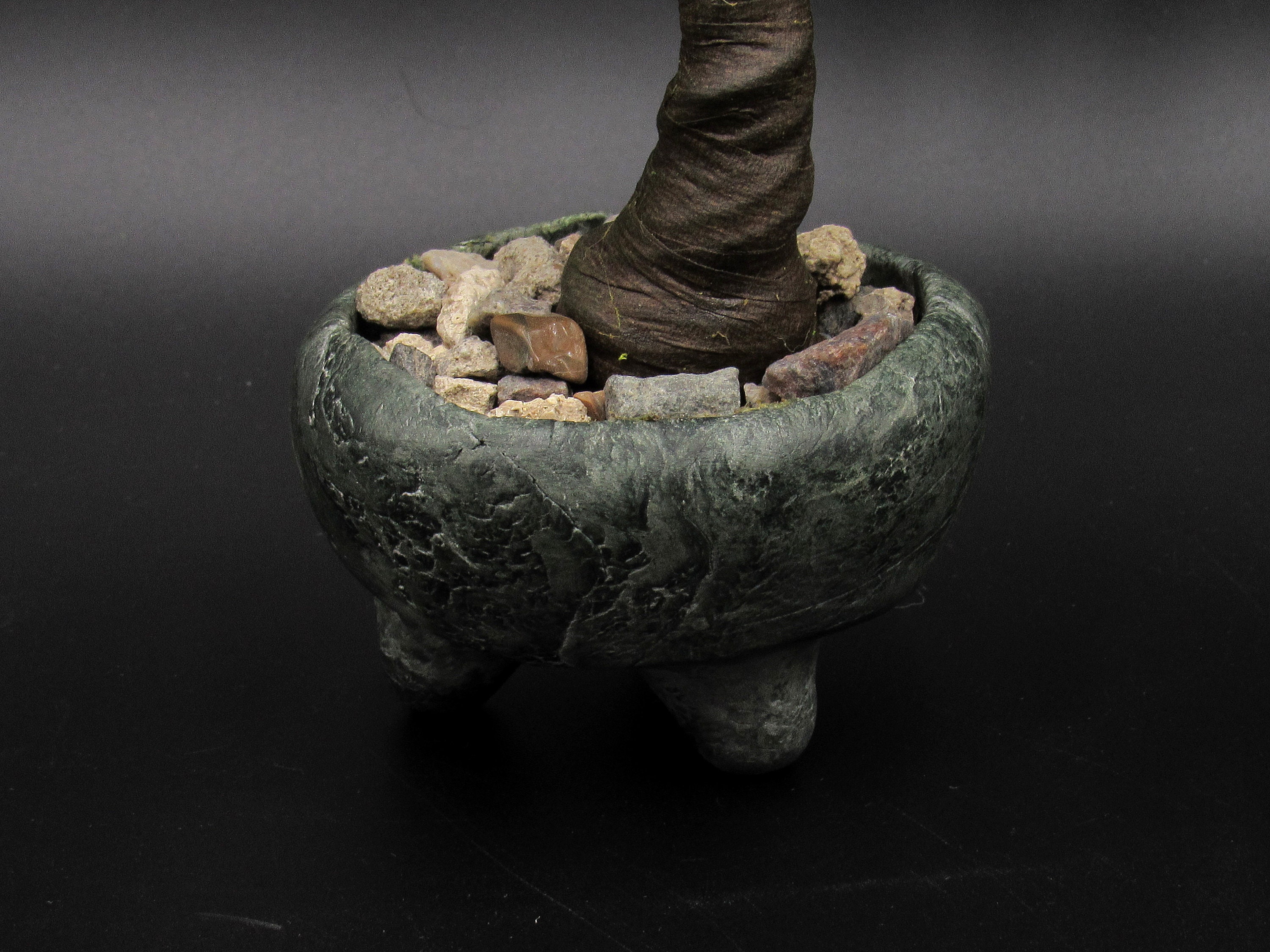 Light green artificial bonsai tree with polymer clay pot Etsy