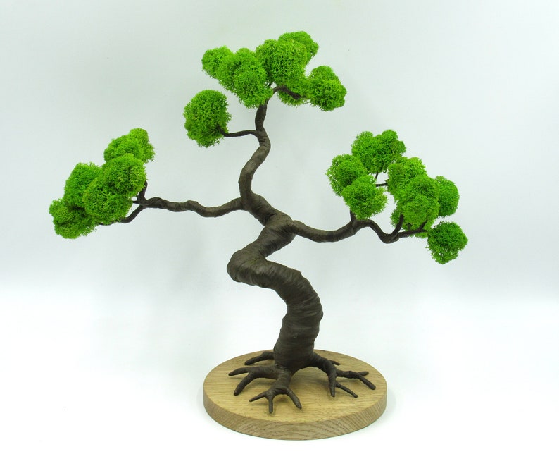 Artificial Bonsai tree preserved moss 8 inches bonsai Etsy