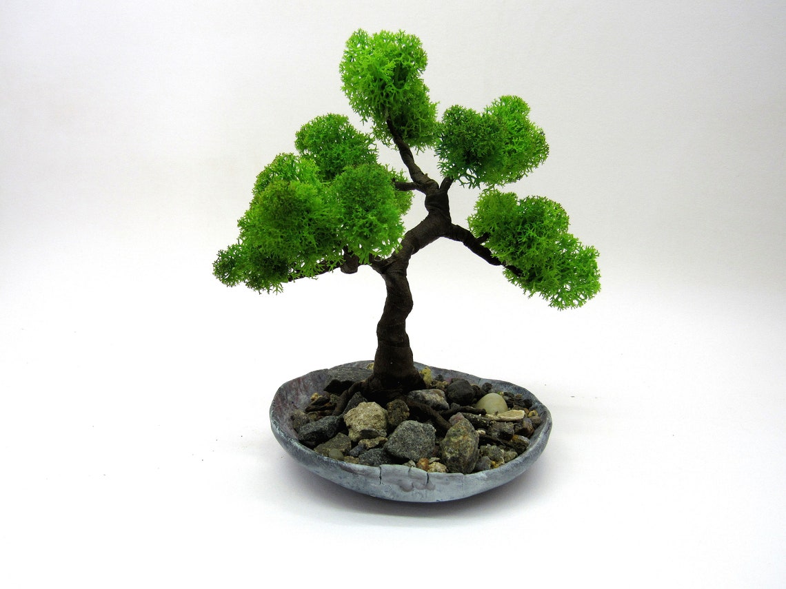 Fake Bonsai tree with handmade pot Artificial bonsai tree Etsy