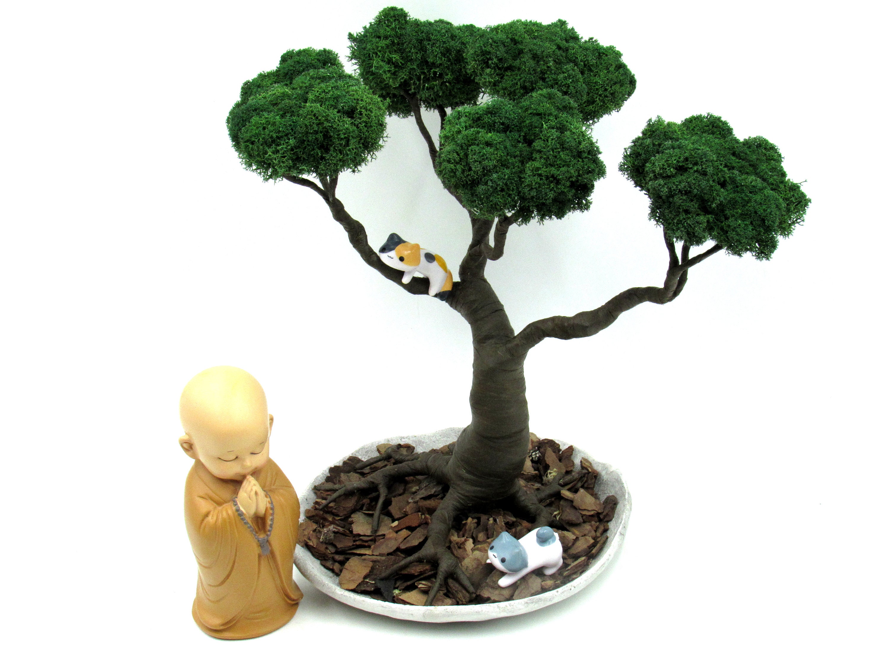 Jardín zen con bonsái artificial marihuana monje budista o | Etsy